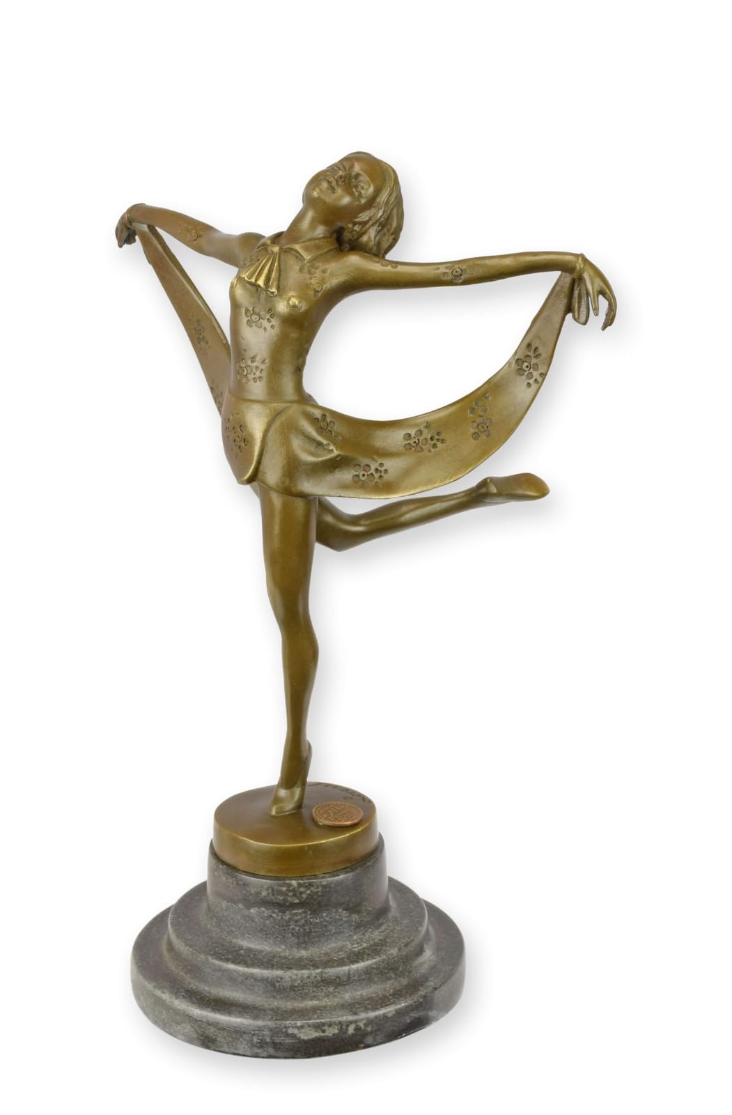 Bronze sculpture dancer after Lorenzl replica retro design decoration