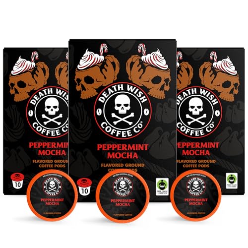 Death Wish Coffee, Peppermint Mocha Flavored Coffee Pods (30 Count)