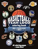 List of NBA Teams 10 Basketball Team Logo Coloring Book: NBA and EuroLeague Logos with Facts for Adults, Teens and Kids