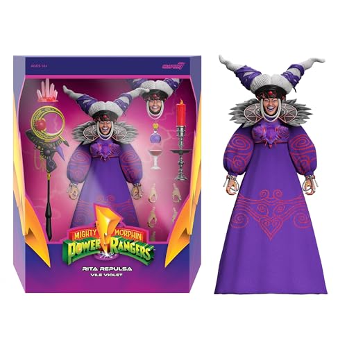 Super7 ULTIMATES! Mighty Morphin Power Rangers Rita Repulsa (Vile Violet) - 7" Action Figure