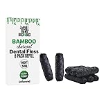 BOONBOO Dental Floss Refill, Bamboo Charcoal Woven Thread, 8 Pieces, Unflavored