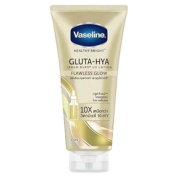 Vaseline Gluta-Hya Flawless Glow Lotion für Gesicht & Körper Verleiht strahlendere Haut Mit Glutathion & Pro-Retinol angereicherte Feuchtigkeitscreme 300ml