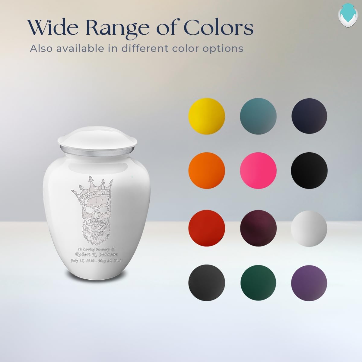 Geturns Embrace Small Personalized Skull Cremation Urns for Human Ashes I White Funeral Urn for Men and Women I Holds up to 44 Cubic Inches