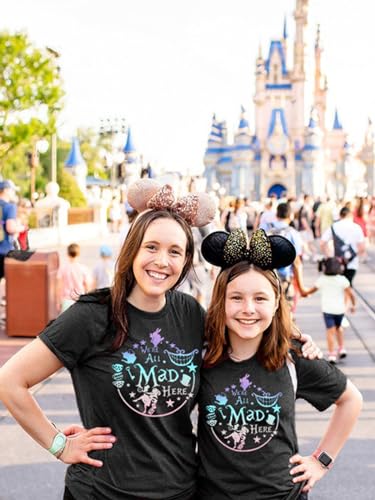 ASTANFY We're All Mad Here Shirt Women Magical Graphic Tees Cute Vacation Tops Casual Short Sleeve Shirts4