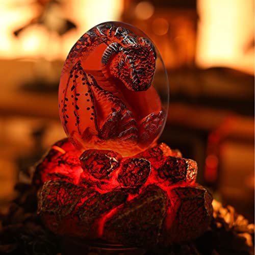 Huevos de Dragón de Lava con Base Iluminada para Regalos y Decoracione, Dragón de Iluminación para niños, Hombres, Niñas y Mujeres, Figuras Adornos para Navidad, Cumpleaños y Aniversario-Patente de EU Cover