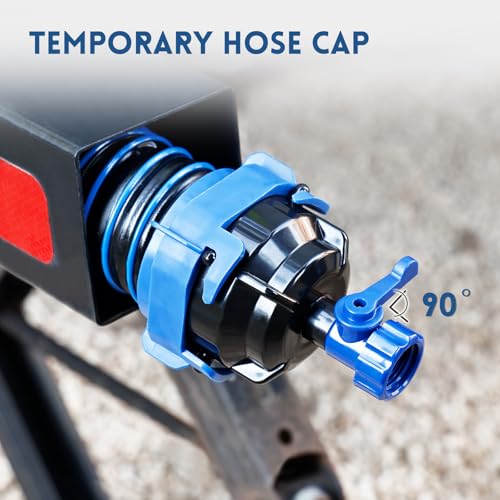 Image of DUMPMAN RV Sewer Hose Rinse Kit | 10-Ft water hose, 6-way blaster rinse cap, with water control valve