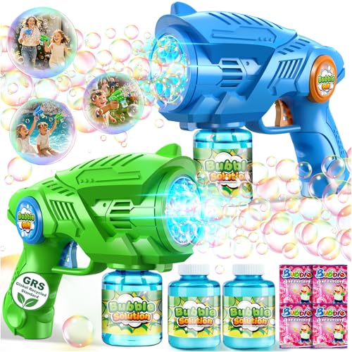 Bubble Gun Machine for Kids 4-8: 2-Pack Automatic Bubble Guns