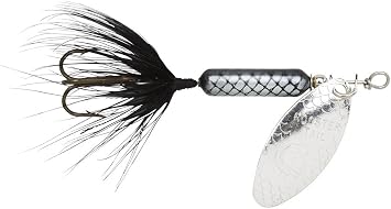 Yakima Bait Wordens 208-BL Original RoosterTail Spinner Lure, 2 1/4-Inch, 1/8-ounce, Black