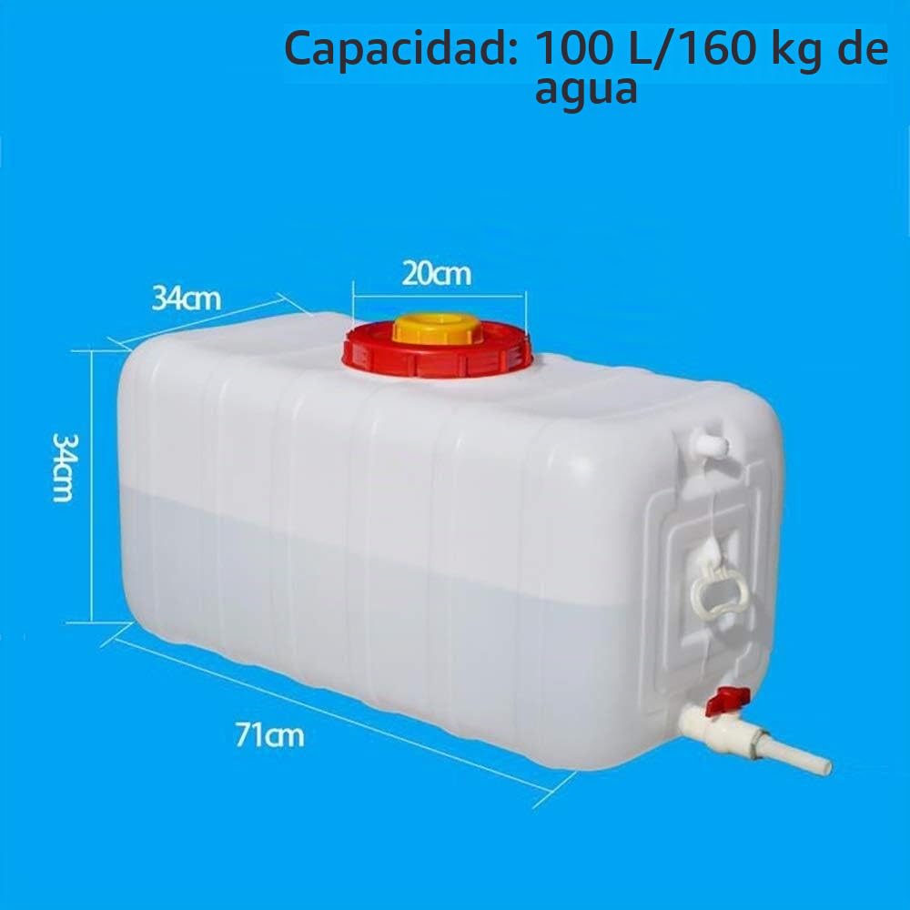 Bidones agua 100L Gran Capacidad Almacenamiento De Agua Contenedores Tanque para Cámping Rectángulo Espesar Casa Cubo De Almacenamiento De Agua ﹣20 ° ~＋70 ° para Excursionismo Caza Viaje （100L/150L/20