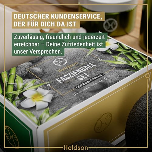 HELDSON® Premium Faszienball klein 2er Set [6cm & 8cm] - Faszien Ball hart - Faszienball für Füße - Massage Ball um Verspannungen in Nacken, Schulter zu lösen - Faszienkugel - Massageball Rücken