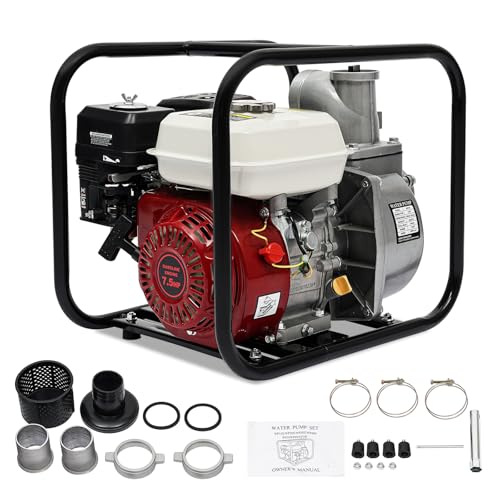 3 Inch Trash Pump 7.5 HP 210CC 4-Cycle Gas Powered Water Pump | 264GPM 23FT Suction Lift 92FT Lifting Height | Water Transfer Pump for Irrigation & Pool Drainage EPA Certified