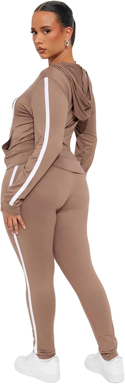 Two Piece Workout sets for Women Zip-Up Hoodie Jacket and Jogger Pants Sets Sexy Tracksuit Set 2026