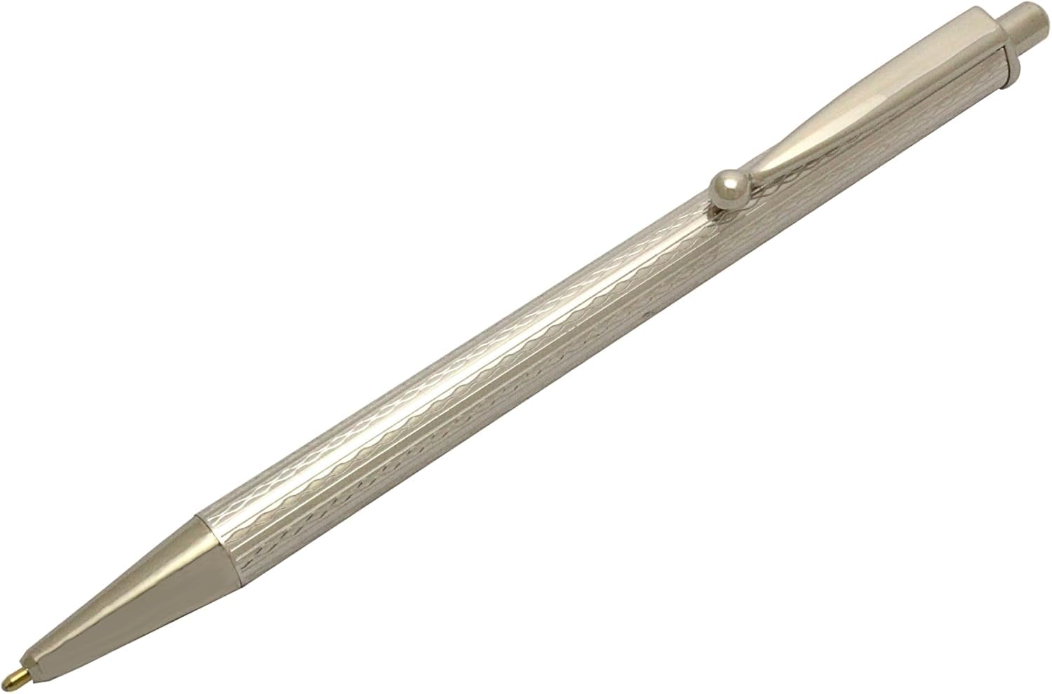 NYLOE - Bolígrafo de acción por botón - Personalizado - Plata de Ley maciza 925 con revestimiento antioxidante - Recargable - Elegancia artesanal - Regalo de graduación - Made in Italy