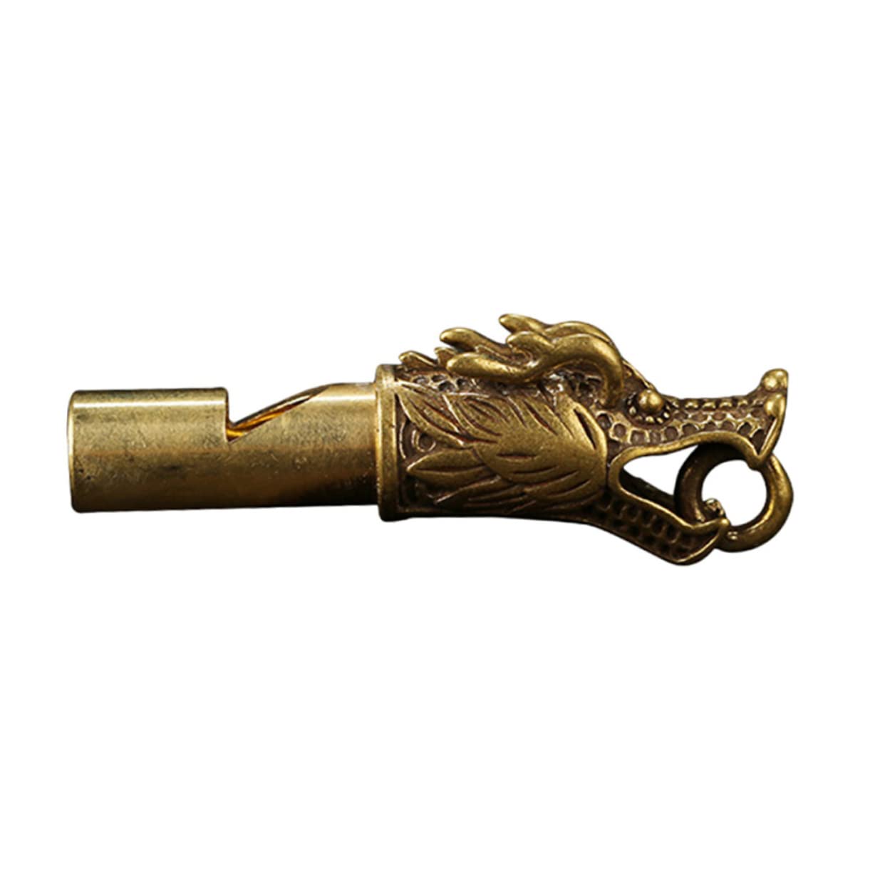 HANABASS Brass Dragon Head Whistle Keychain Hiking Survival Whistle for Emergency Dog Training for Outdoor Activities Use Durable Design