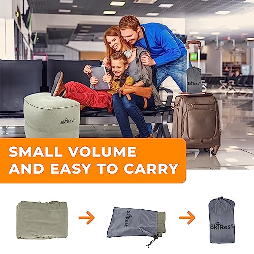 Skyrest Travesseiro inflável de viagem para os pés de avião ajustável para viagem de avião, carro, t