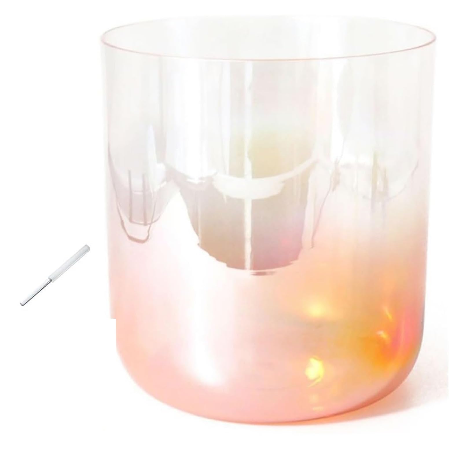 SBCGFY Crystal Singing Bowl Set, 7 Inch 432HZ Crystal Singing Bowl, For Sound Healing, Meditation, Prayer, Stress Reduction, With Striker & O-ring,Orange-A Note