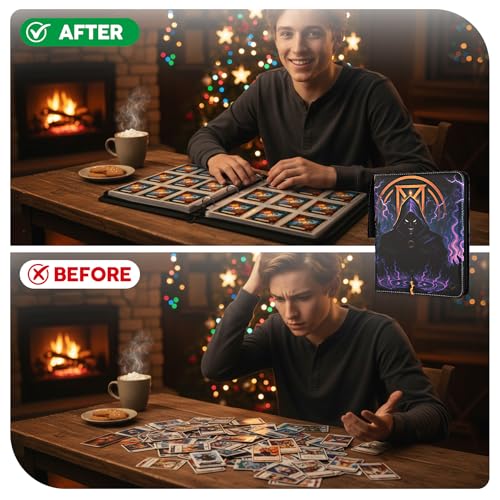 Image of 9 Pocket Card Binder for MTG /YGO /PTCG /Game Cards, Holds 720 Cards,Premium Card Collector Book for TCG Players,Toys Gifts for Kids-Purple