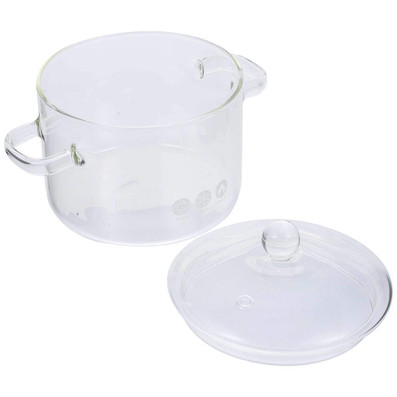 Casserole en verre transparent 15cm avec couvercle pour induction et gaz