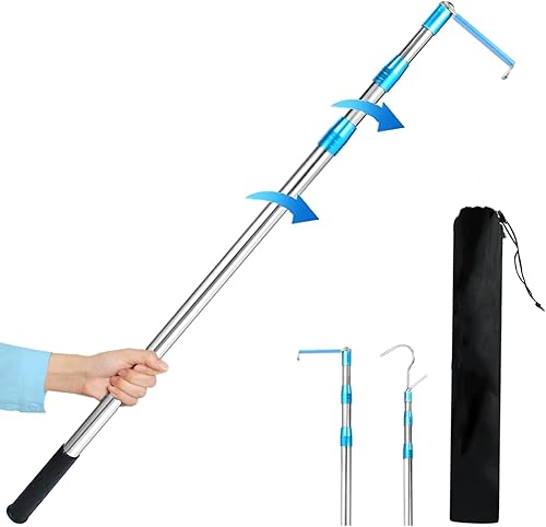 POLYHNIA Retriever de carga para camión, camioneta, caja de carga, gancho de recogida extensible, barra de carga de 6 pies, accesorios para caja de