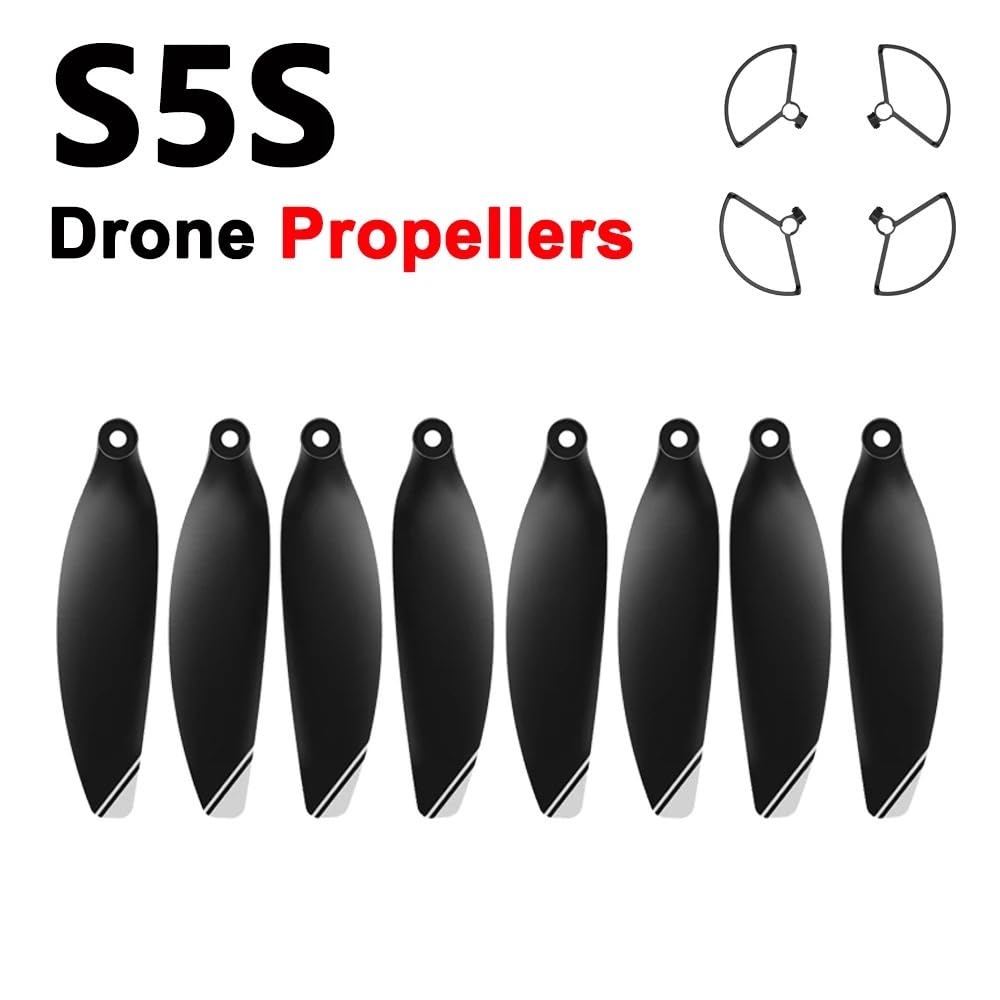 hélice S5S Mini Drone hélice hoja de arce Compatible con Drones S5S repuestos protectores de hélice de paleta accesorios de piezas Reemplazar pieza(S5S Propeller X 8)