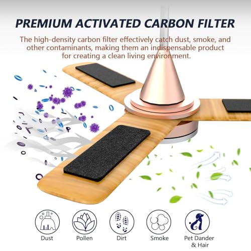 Image of Ceiling Fan Filters for Blades, Carbon Air Filter Pads | 10 Pack Activated Coconut Shell Carbon, Peel and Stick, Unscented Air Purifier Pads, Helps Capture Household Dust Particles
