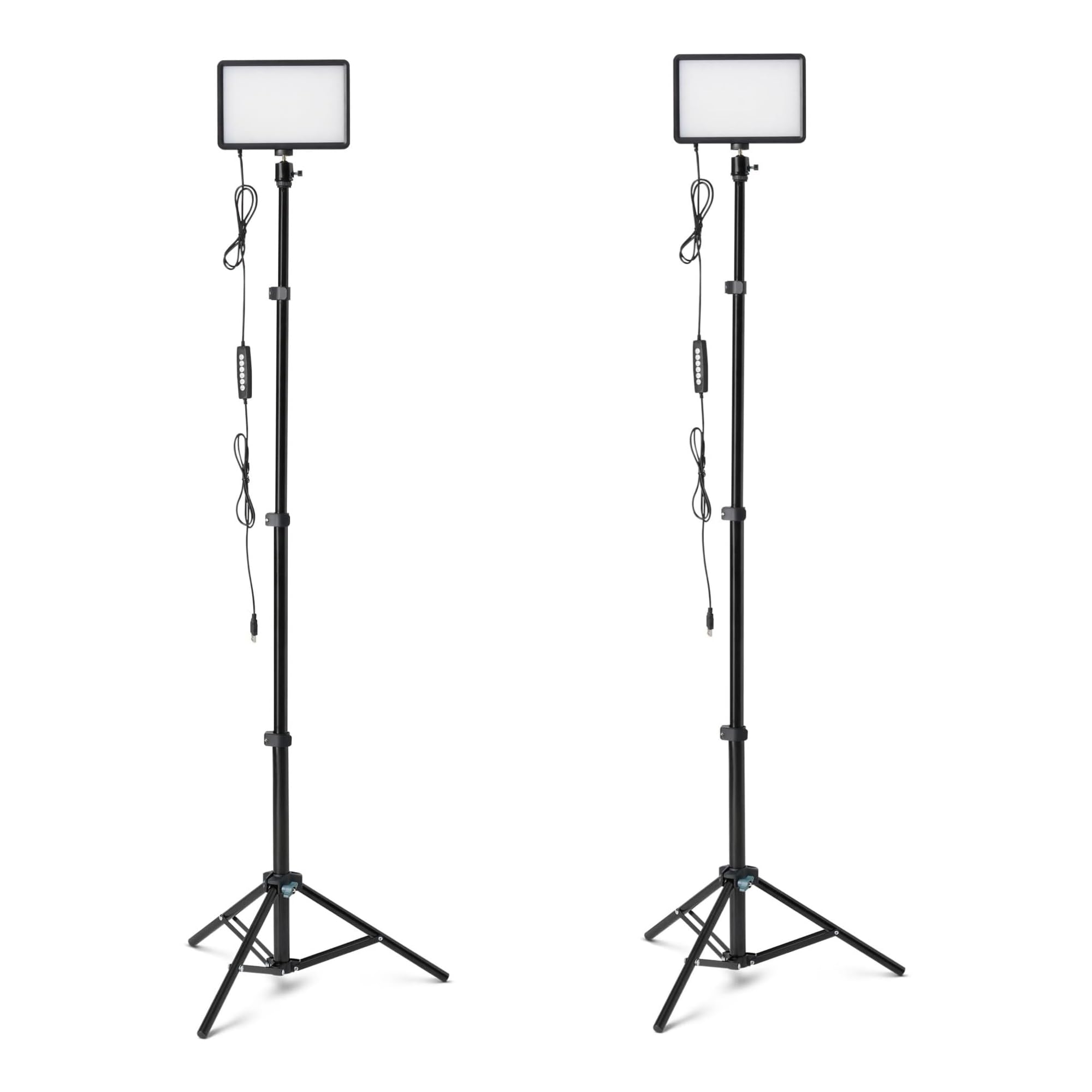 Amazon Basics Fotografie-Videobeleuchtungsset, RGB-LED-Leuchten mit verstellbarem Stativ, 2 Stück