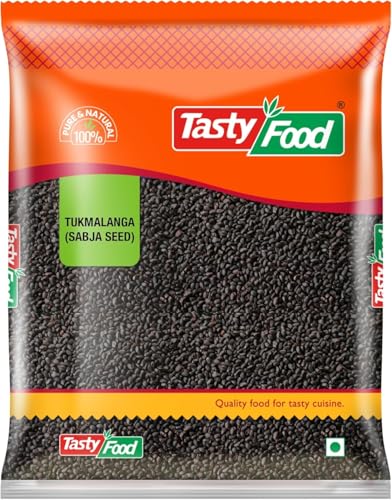 Tasty Food Basil Seeds 100g | Tukh Malanga | Tukmaria | Sabja Seeds for Falooda Drinks & Smoothies | Rich in Fiber & Omega-3