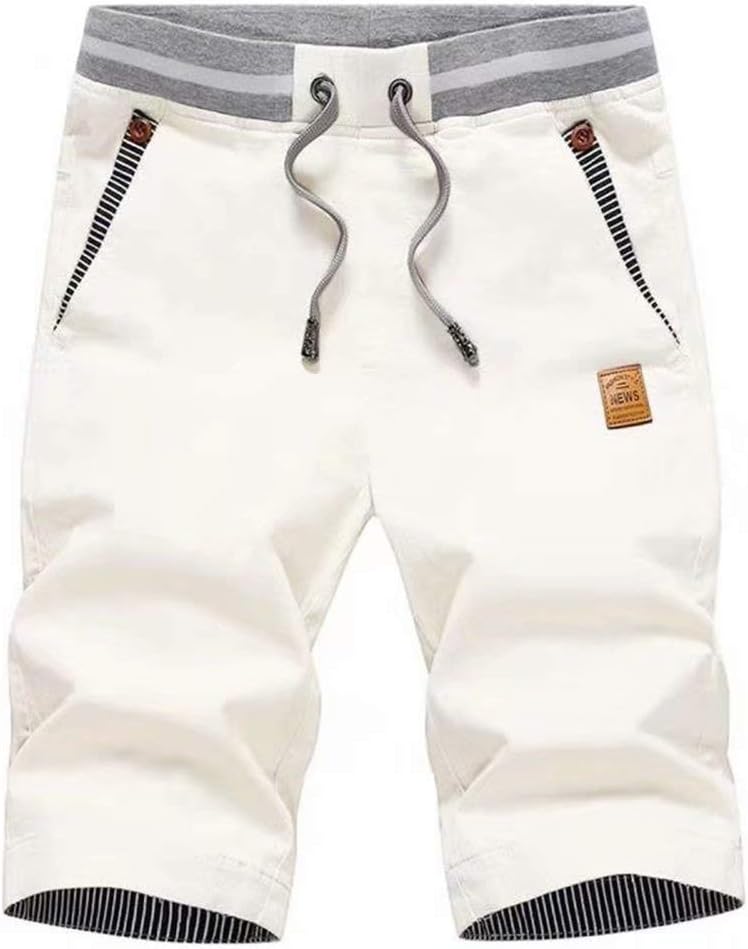 Men's Shorts Casual Classic Fit Drawstring Summer Beach Shorts with Elastic Waist and Pockets