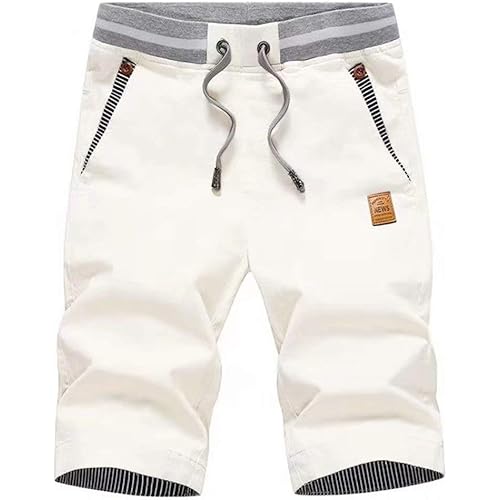 Tansozer Men's Shorts Casual Classic Fit Drawstring Summer Beach Shorts with Elastic Waist and Pockets