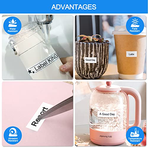 Lk Label Replace For Tz Tape 18Mm 0.7 In Laminated White Label Tape Tze 241 Work With Brother Ptouch Ptd400 Ptd600 Ptd400Ad Ptp710Bt, Tz241 3/4 Inch Black On White, 5-Pack #TOP4