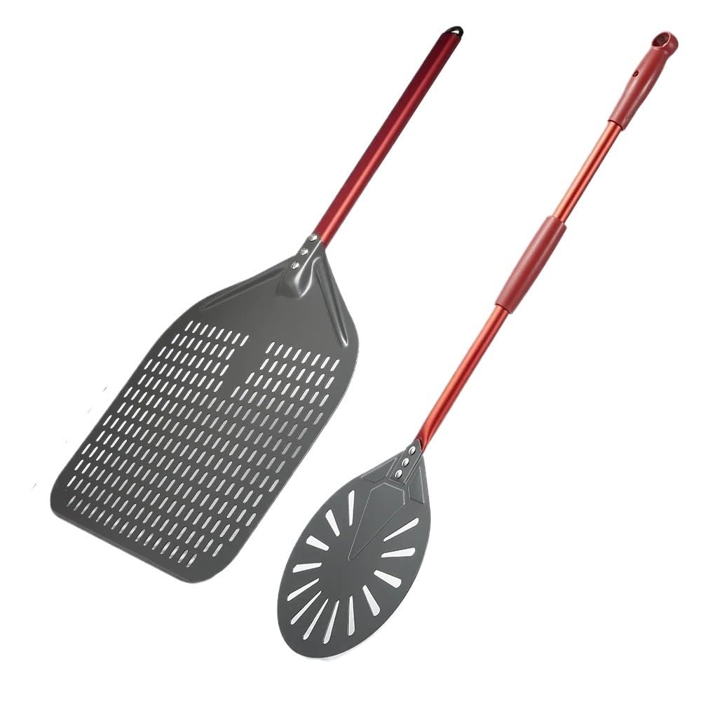 WANGSHAOWEI Pizza ​Paddle 12/13/14 Inch Pizza Peel With 9 Turning Perforated Shovel Aluminum Handle(9 inch and 13 inch)