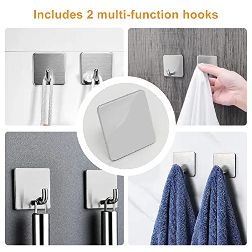 Pafino Towel Racks For Bathroom - 2-Piece Bathroom Hardware Set Brushed Nickel,Bath Towel Racks For Bathroom Wall Mount Adjustable 16In - 27In,Stainless Steel Bathroom Towel Holders Included 2* Hooks #TOP5