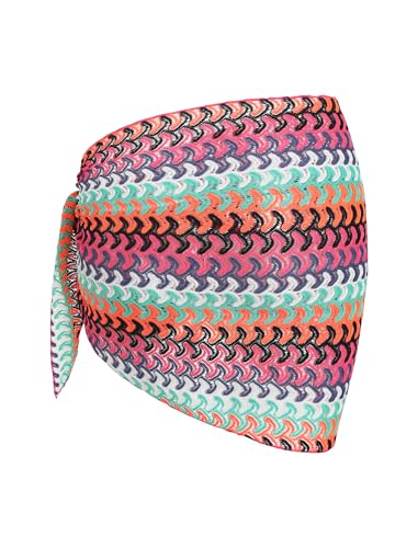 Image of ZAFUL Women's Sarong Coverups Bathing Suit Cover Up Mini Skirt | Textured Mesh, Scalloped Hem,Multiway Cover Up, One Piece Style, Triangle Bikini Cover Up Mini Skirt,One Size