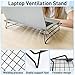 ISYOKE Laptop Cooling Pad Stand with Cooling Mesh, Height Adjustable Metal Laptop Stand for Desk，Ergonomic Notebook Riser Fits Most 10-16 Inch Laptops