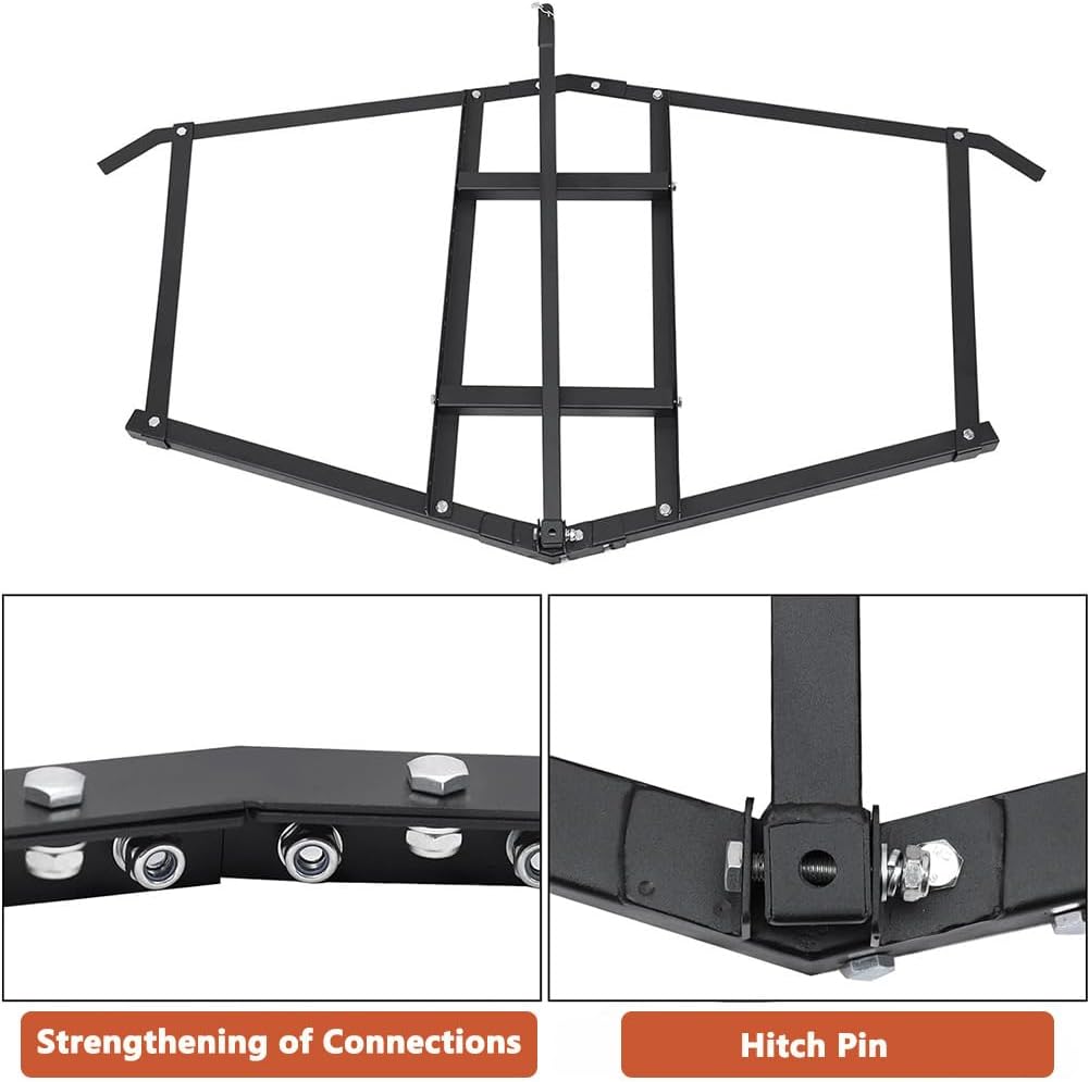 CABIHOME Heavy Duty Driveway Drag Harrow Steel Tow Behind for ATV/UTV & Lawn Tractor, Manual Rake Adjustable Landscape Grader with Pin-Style Hitch, Ideal for Gravel & Soil Leveling