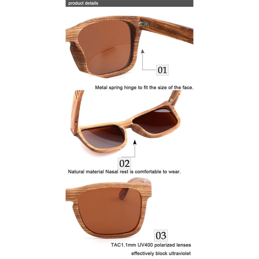 Mode Herren Sonnenbrille Angeln Brillen Holz Frauen Männer Sonnenbrille Polarisierte UV400