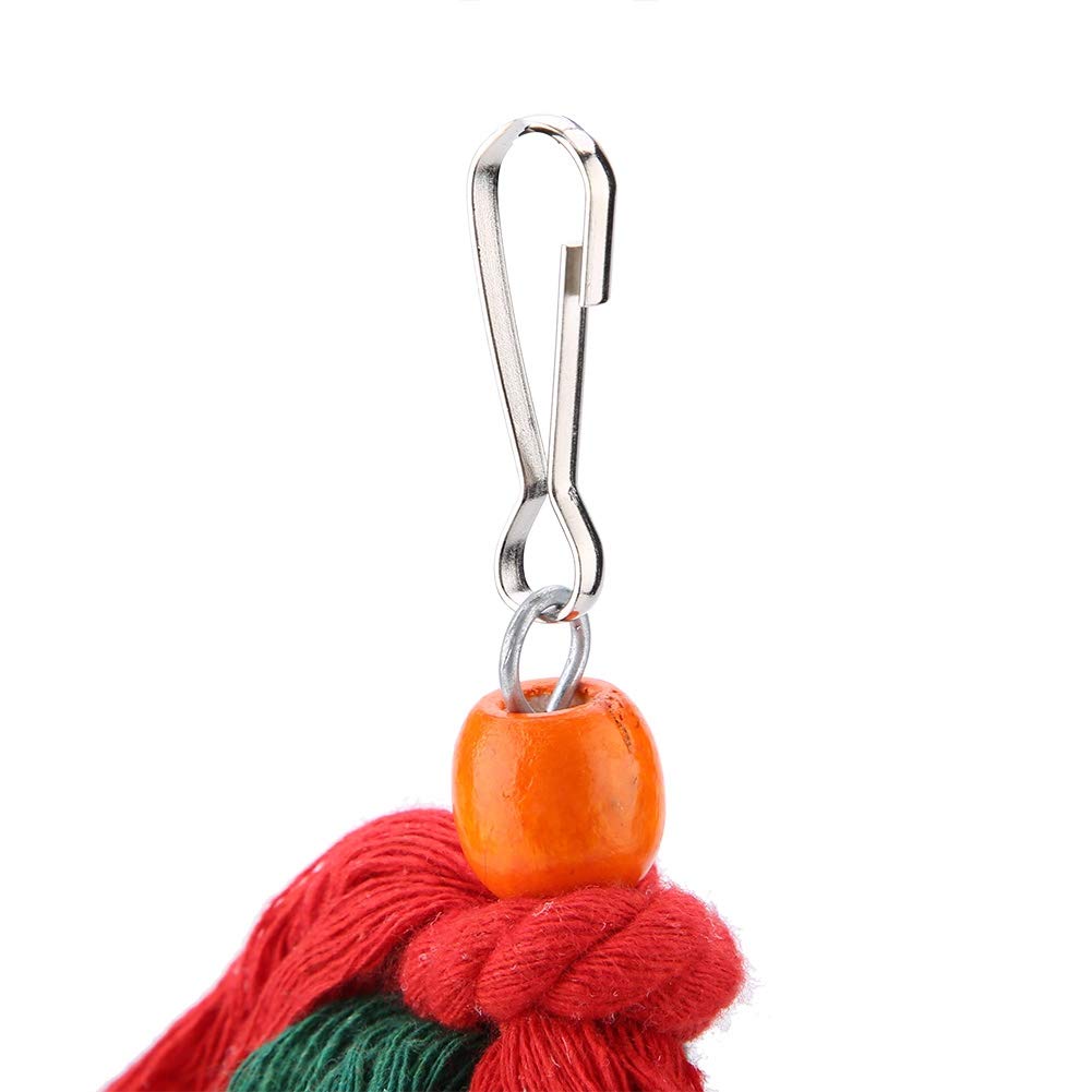 Giocattolo da Masticare per Pappagalli Colorati - Corda da Appendere con Campana per Giocare Ed Esercitarsi