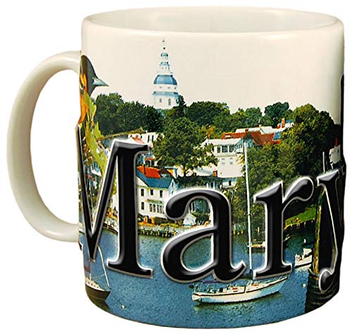 Mug Americaware Maryland 18oz de cerámica blanca miniatura 2