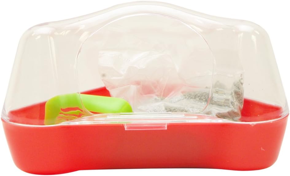 Living World Corner Toilet for Hamsters, Red/Colourless, Pack of 1