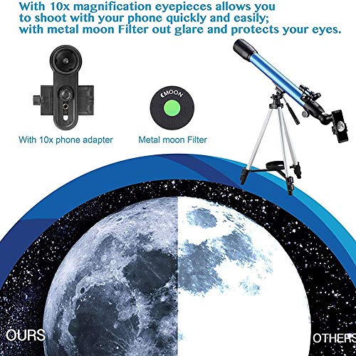 Telescopio Astronómico Refractor 150X con trípode portátil miniatura 4