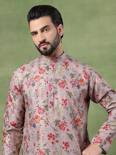 Image of SOJANYA (Since 1958 Men's Cotton Floral Print Long Kurta