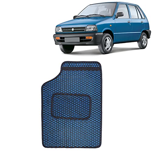 Image of Kingsway Dotted Design Car Floor Foot Mats Universal Fit for Maruti Suzuki 800, Model Year : 2000-2014, Water and Dustproof, Color Blue, Set of 5 Pieces