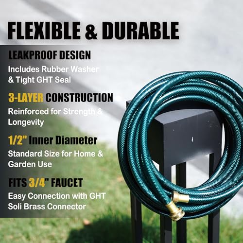 Image of 4FT 1 /2-Inch PVC Leader Hose with Brass Male-to-Female Ends