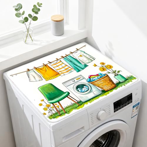 Image of Nuxovilar Solid Dryer Cover Top 23.6x19.7in Polyester Mat | Dryer cover top solid protector mat laundry room kitchen utility space dust (Solid)