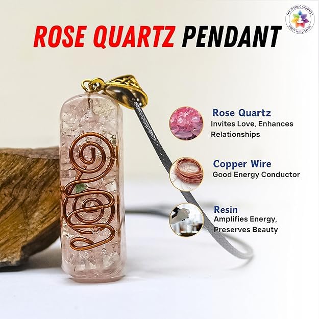 Image of Orgonite Pendant with Power Symbol Handmade Resin Energy Amplifier Necklace