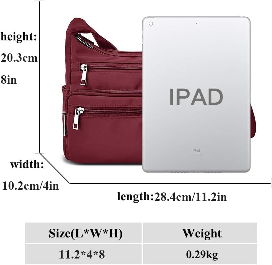 VOLGANIK ROCK RFID Purses for Women Fabric Nylon Multi Pocket Crossbody Bag Ladies Travel Handbag - Image 3