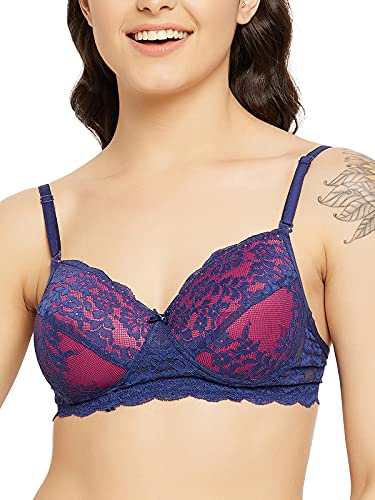 Image of Clovia Women Padded Lace Full Coverage Bra- Wirefree, Multiway