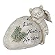 Relaxdays Grabschmuck für Katze, Gartendeko Figur, Andenken Tier, Grabstein mit Spruch, Katzenengel, wetterfest, Creme