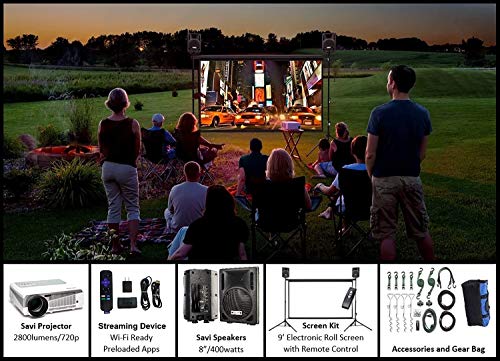 Indoor/Outdoor Theater Kit | Silverscreen Series System | 9’ Projection Screen with HD