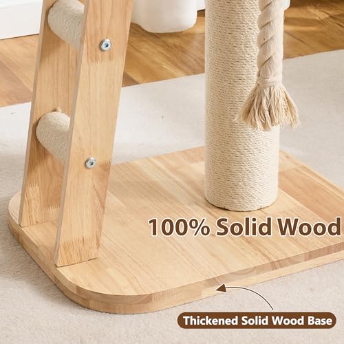 Torre para gatos moderna pequeña con rascador blanco miniatura 5